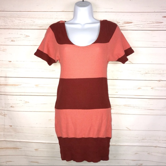 Free People Striped Short Sleeve Tunic Knit Top - Picture 9 of 10